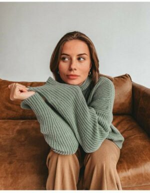 Pull col roulé laine et cachemire